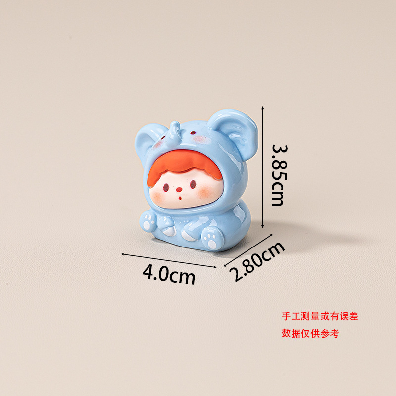 实色动物歪头崽 diy饰品立体树脂小摆件潮玩盲袋钥匙扣批发对对碰|undefined