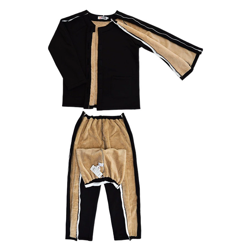 Полностью открытая одежда для кормления, утолщенная молния на флисовой подкладке, двойной открытый период восстановления после переломов, пациенты легко носить брюки для раздевания