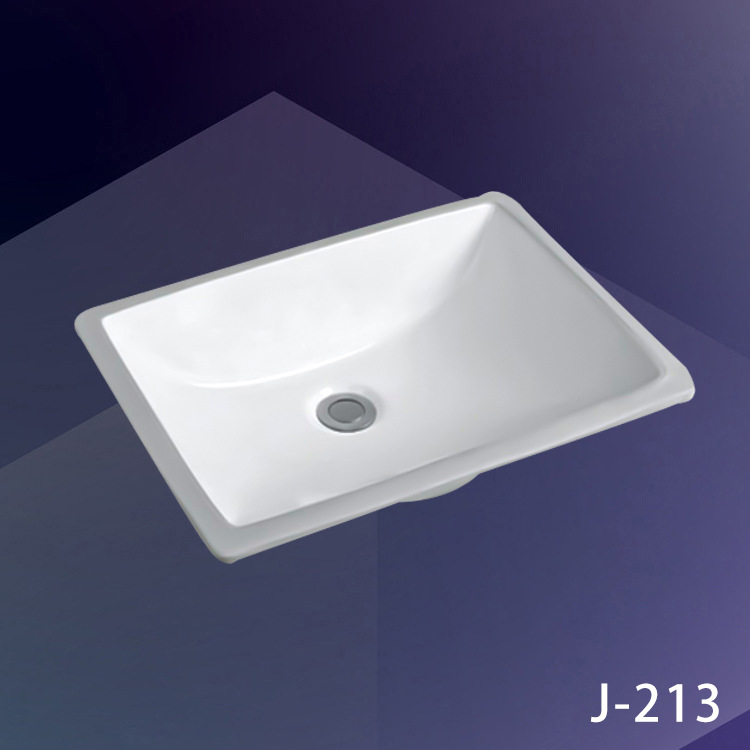 Baja de cerámica cuenca cuadrada incrustada lavabo cerámico lavabo de mano pequeña casa lavabo único lavabo de alta temperatura ingeniería hotelera de lavabo inteligente