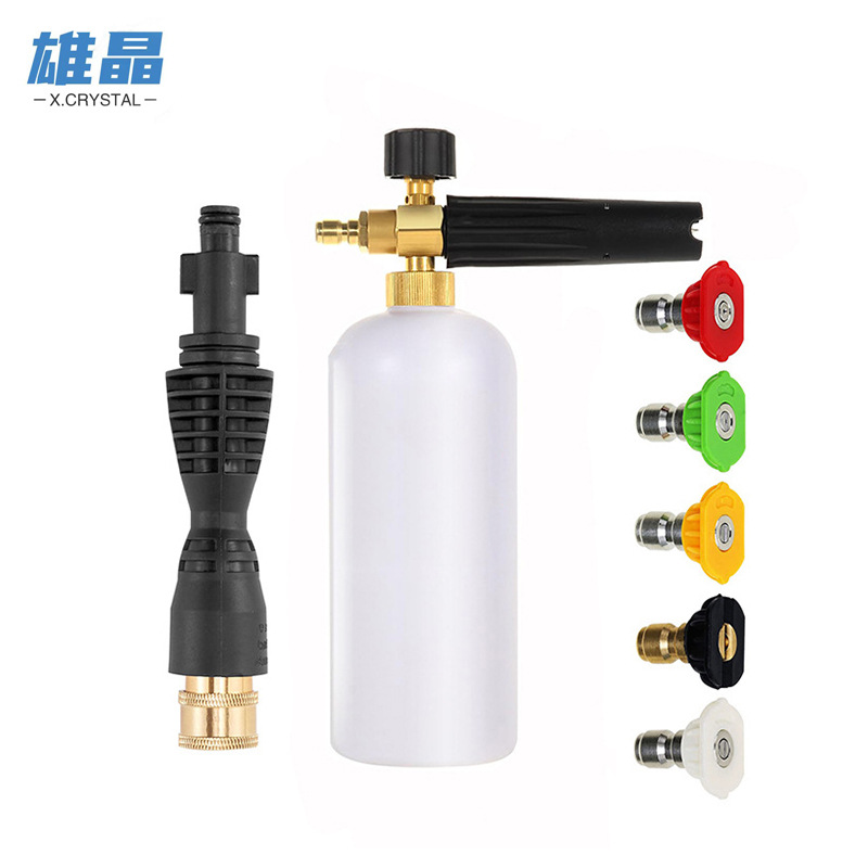 跨境新款 1000ML家用高压水枪清洗机洗车雪花泡沫壶 台州壶 pa壶