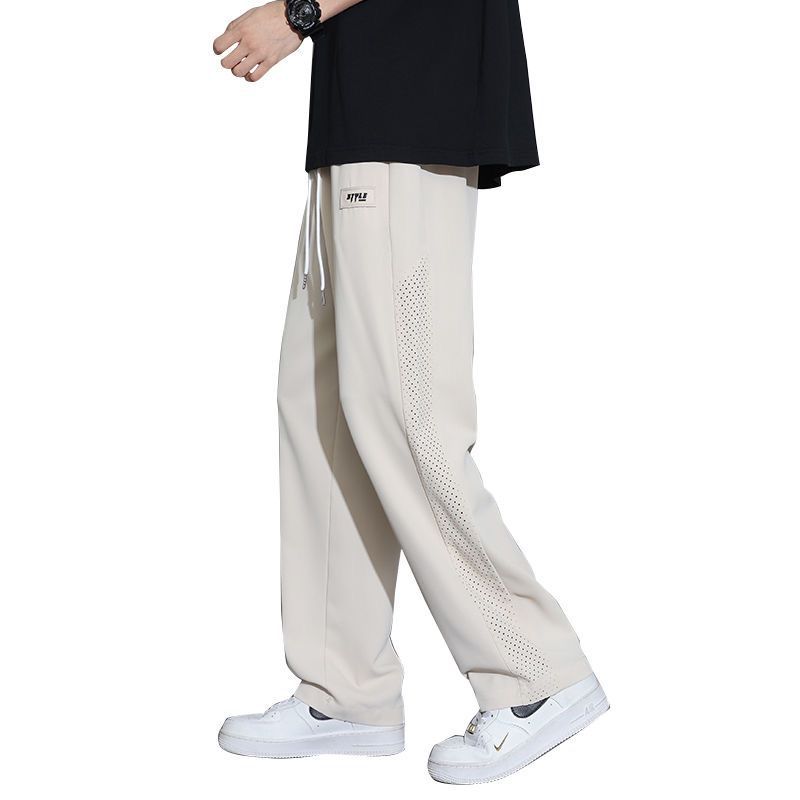 Ice Silk Quick-Drying Casual Pants for Boys 2025 Summer New Straight Pants Khaki Thin Breathable Sports Pants