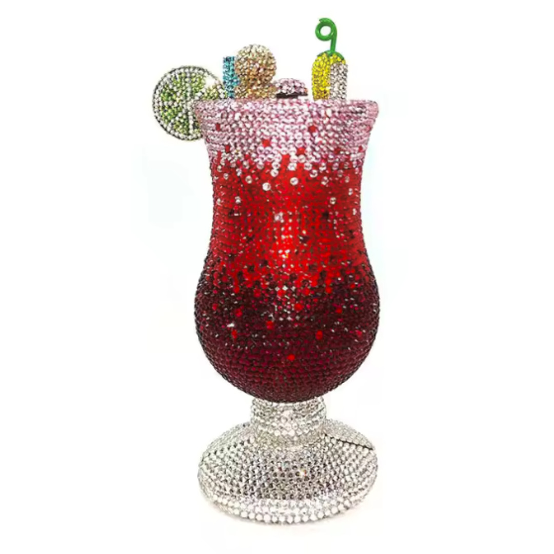Túi clutch nữ đính đá dạ hội cầm tay phong cách cocktail — rượu vang đỏ, màu đỏ, màu đỏ tím, Bản giao hưởng màu tím
