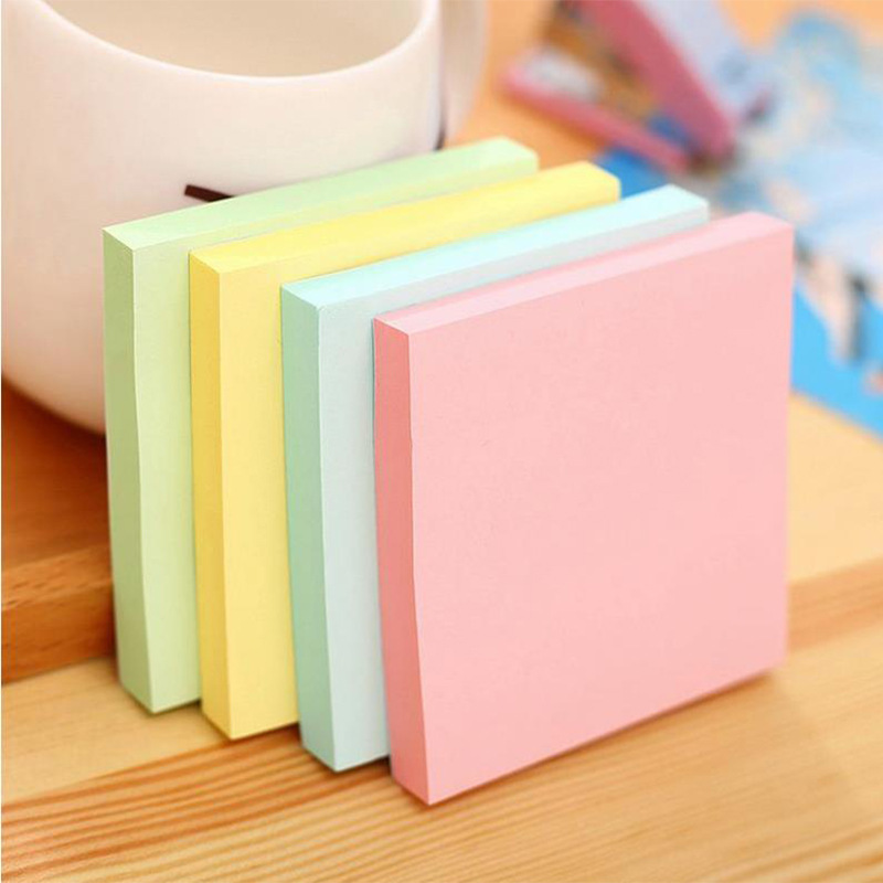 Post-it fluorescente simple desgarrable color sólido notas de la oficina notas de papel de notas estudiantes N veces pegado Post-it