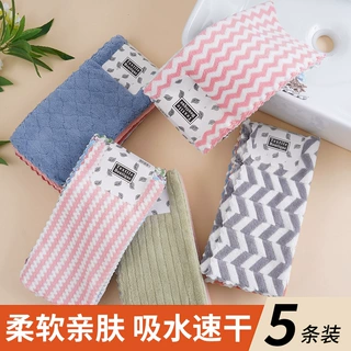 珊瑚绒印花小方巾30*30家用加厚抹布厨房清洁巾吸水不掉毛柔软