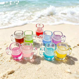 仿真夜光微缩啤酒杯娃娃屋玩具摆件diy饰品配件挂件手工材料跨境