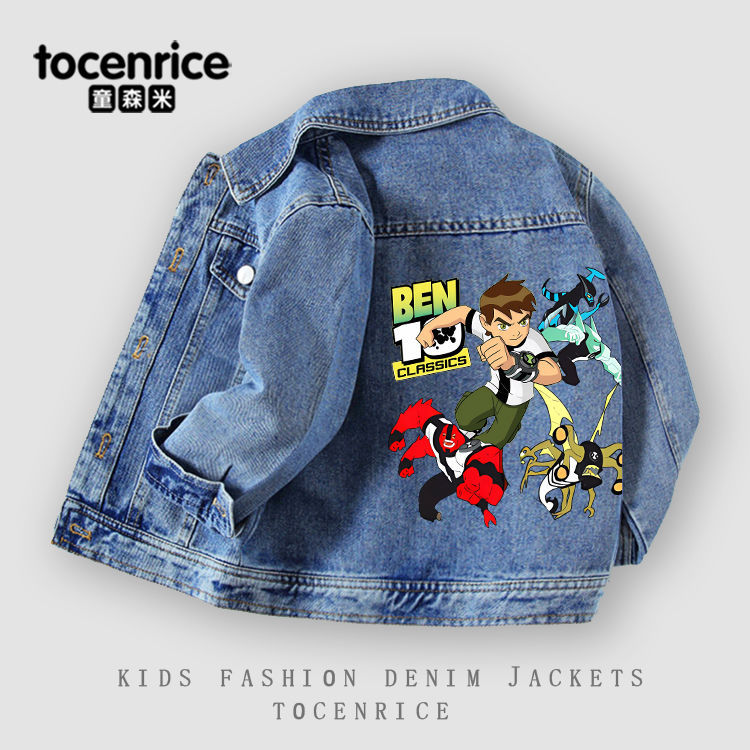 Denim autumn children's jacket for boys, for teenagers