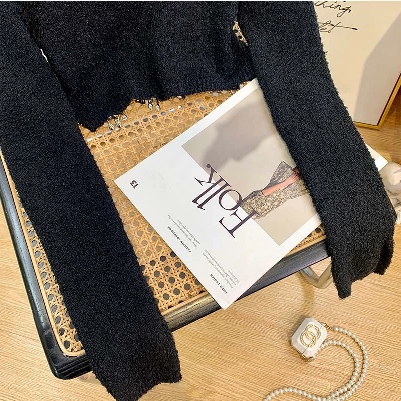Knitted spring summer black sweater, (Physicals), 2022