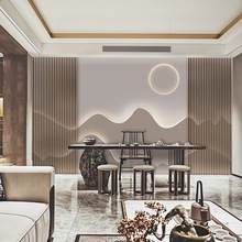 现代新中式风格墙纸简约山水壁画轻奢客厅电视背景墙装饰茶室壁布
