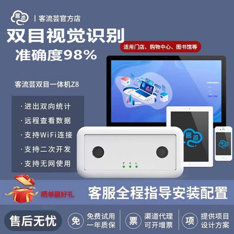 智慧图书文化博物馆客流统计量统计监控摄像机人流计数器