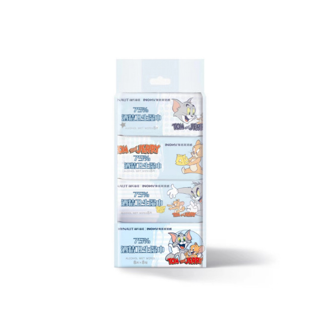 Innova 75% 미니 알코올 물티슈 8개/팩 고양이와 쥐 - 1팩