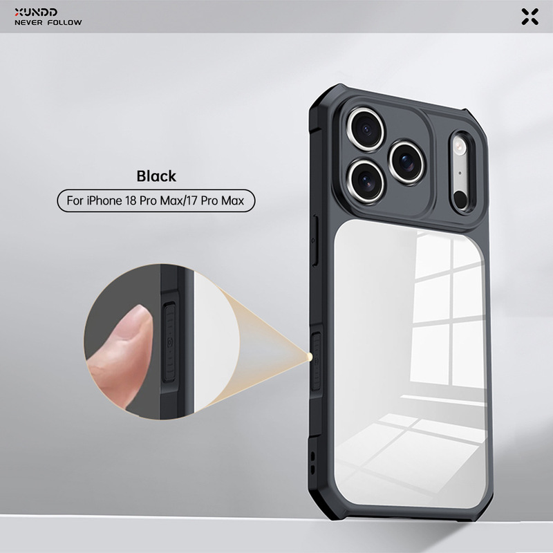 Xundi iPhone 18 Pro Max phone case, compatible with Apple 18 Pro, provides drop protection with an airbag design on the back