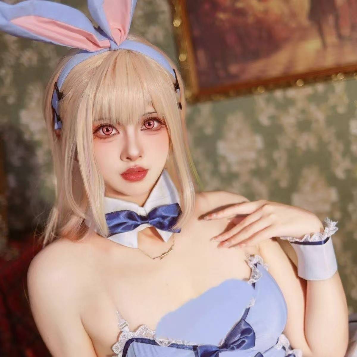 Bunny Girl Cosplay Kit with Bodysuit, Ears, Collar, Bow Tie and Leg Rings — detail image 4