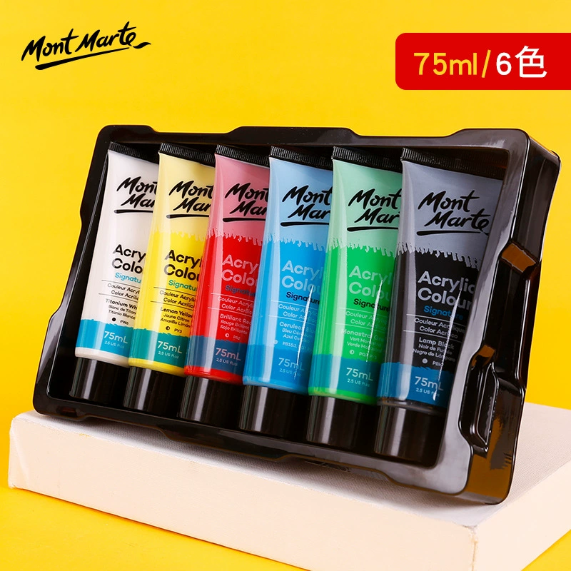Краска для колонковых акриловых пигментов MONTAMRTE ACRYLIC 24 цветов - набор акриловых пигментов в коробке