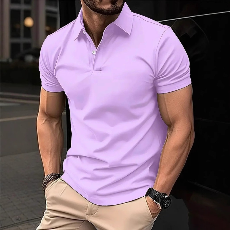 Wholesale Summer New Polo Shirt Cross-Border Ebay Digital 3D Printing Pure Color Casual Men's Button Lapel Short Sleeves Wholesale Summer New Polo Shirt Cross-Border Ebay Digital 3D Printing Pure Color Casual Men's Button Lapel Short Sleeves