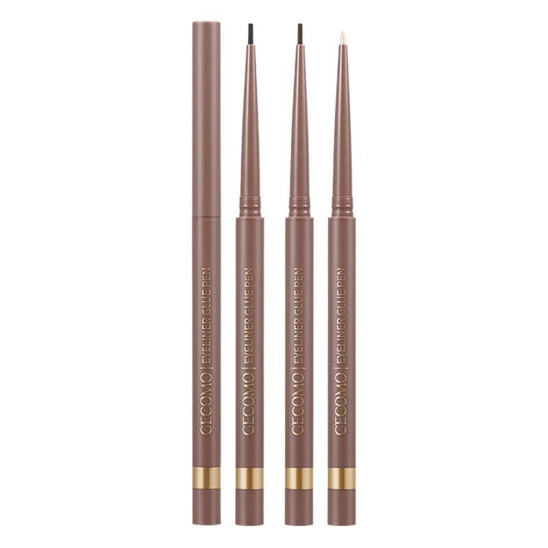 GECOMO ojos brillantes muy delineador de ojos pluma pegamento 1,5mm no fácil de smudds champán mentira de oro pluma novato fácil de empezar