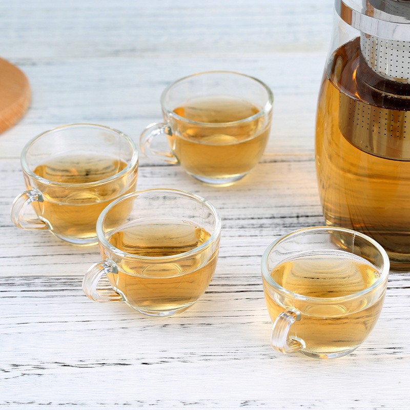 Oficina del hogar tetera de acero inoxidable fuga de té separación de té hervidor de vidrio transparente juego de té al por mayor