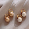 Retro advanced earrings from pearl, simple and elegant design, 2020, high-end