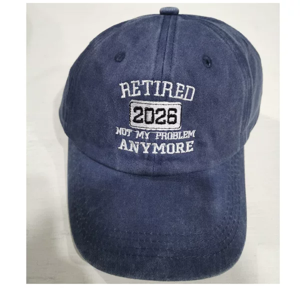 Cross-Border Amazon Iretired2026 Embroidered Baseball Cap, Washed Cotton Duckbill Cap, Dad Hat, Hip-Hop Hat