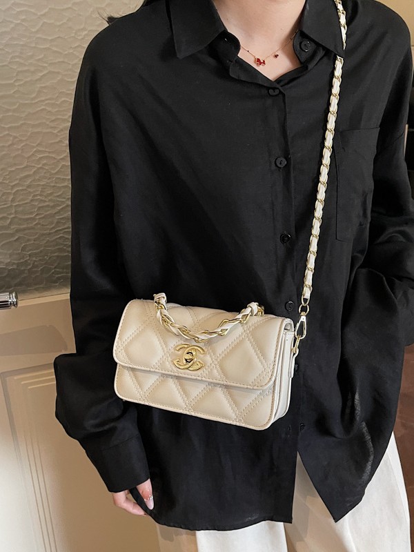 Xiaoxiaoxiang estilo de cadena de diamante bolso pequeño, bolso de lujo ligero, bolso de mano de alto nivel, bolso de hombro de estilo exterior, bolso de hombro