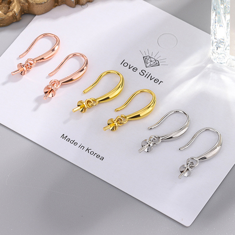 [Factory] S925 sterling silver cross-border AliExpress ebay earring accessories gold and silver ear hook ear buckle accessories