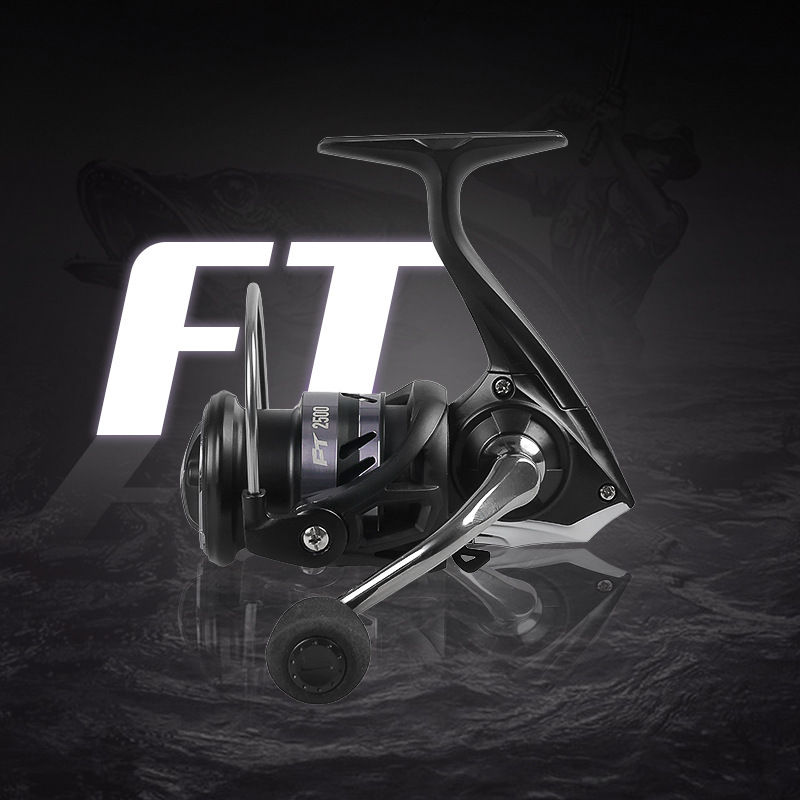 Liquidación de fábrica: modelo insignia de carrete de spinning para pesca con carrete de perfil bajo y manivela metálica.