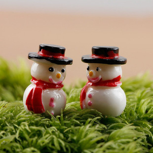 Jingyuan Handicraft Factory Moss Micro Landscape Jewelry Christmas Top Hat Snowman Doll DIY Assembly Small Ornaments Toy