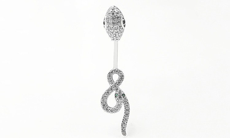 European Zodiac Zircon Snake Belly Button Ring In 925 Silver_voghion.com