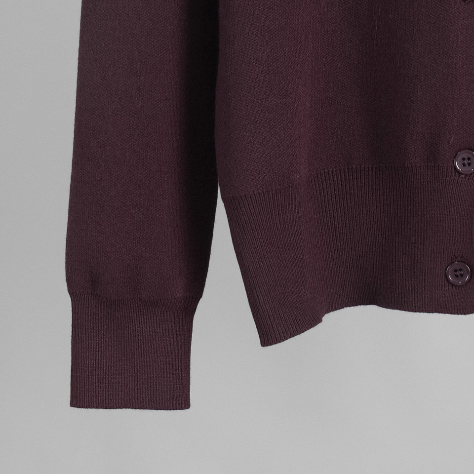 Bộ len dệt kim nữ áo cardigan tay dài quần dài màu trơn — Màu nâu, màu xám, mơ chi tiết 13