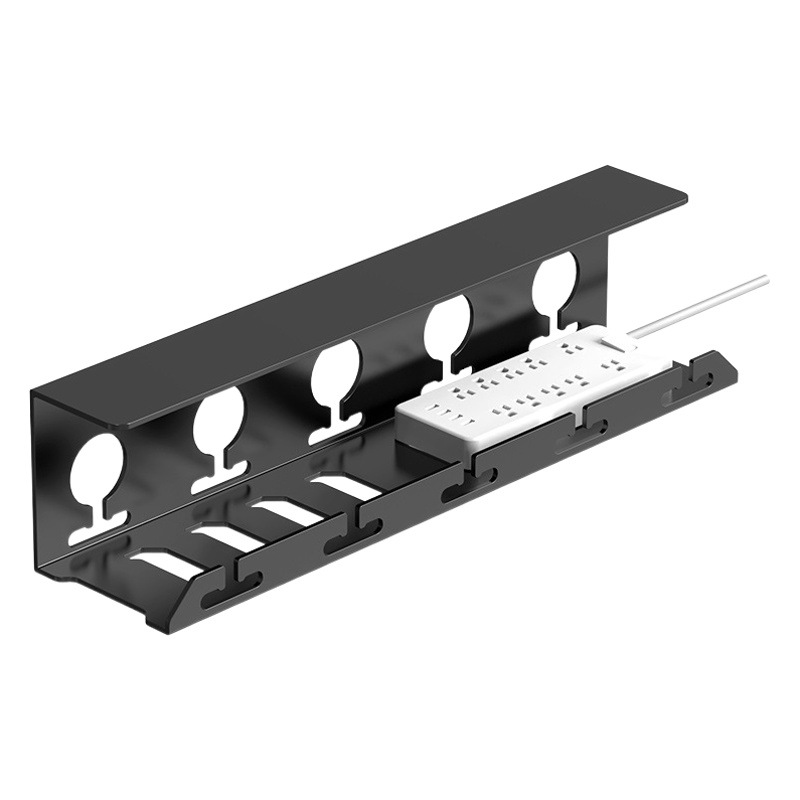 Organizador de cables debajo del escritorio sin necesidad de taladrar, organizador de cables enchufable, estante colgante para almacenamiento de escritorio, estante tipo cesta, estante de almacenamiento, soporte simple.