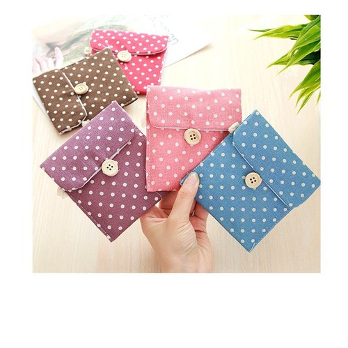 Korean polka dot sanitary napkin bag, sanitary napkin storage bag, coin purse for sanitary napkins