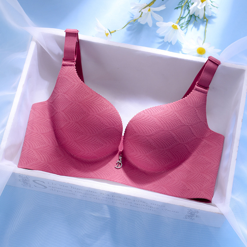 Thai Latex Underwear Women's Rimless Small Chest Push-up Traceless Breast Anti-sagging Adjustable Bra