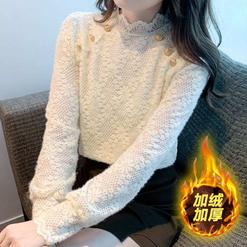 蕾丝衫女2025春夏新款衬衫气质百搭打底衫洋气时尚衬衫减龄上衣潮