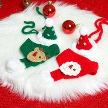 圣诞节宠物围脖帽子 宠物圣诞套装 猫咪狗狗圣诞拍照饰品