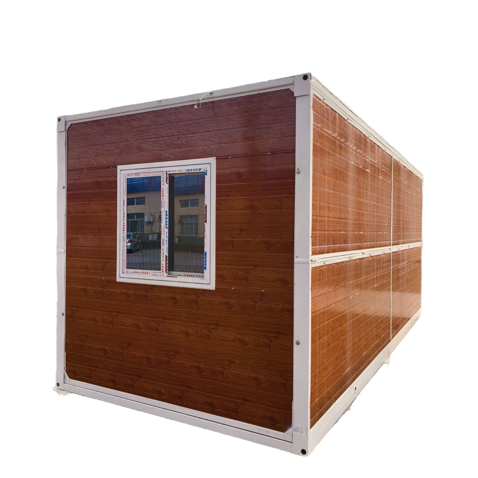 Contenedor de madera roja sala plegable dormitorio sitio de construcción oficina móvil simple caja rápida fabricante de contenedores al por mayor