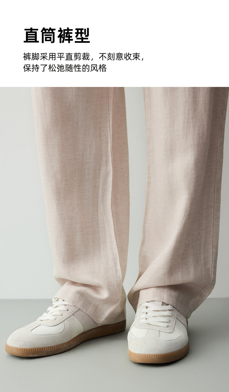 Quần kaki nam công sở chất liệu linen phối sợi Lyocell — đen chi tiết 7