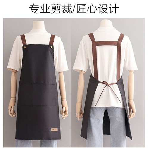 Apron for home kitchen waterproof and oil-proof work clothes hotel nail salon special printed logo catering apron