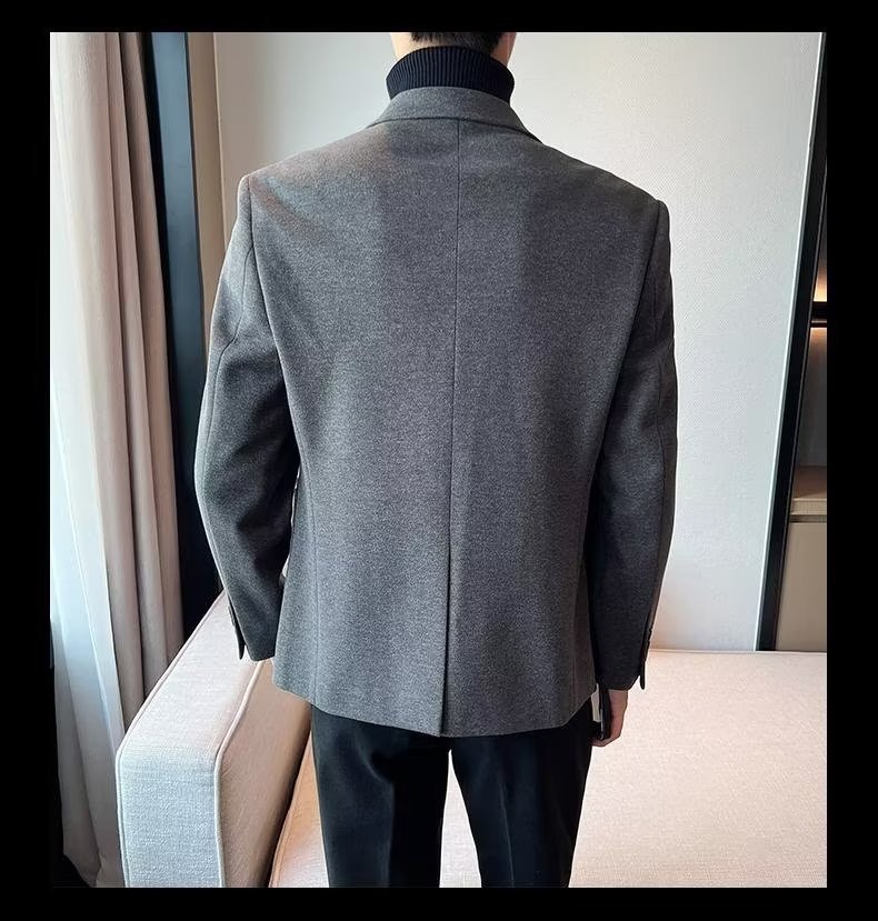 1 Blazer Men, Autumn And 2023 New Style, Mature Style Men's Casual Thick Woolen Suit For Winter_viptrois.com