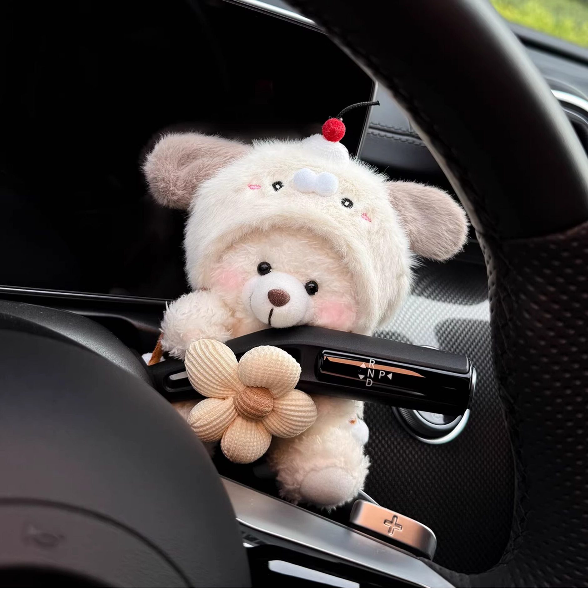 Cute Little Bear Car Dashboard Doll, Car Interior Wiper and Turn Signal Decoration, High-End Ornament, 2026 New Model