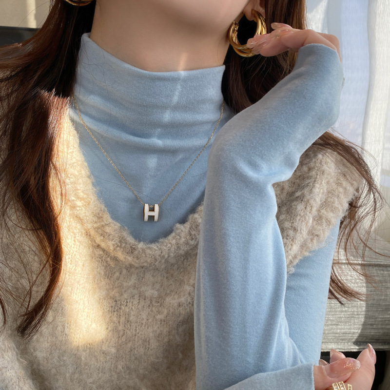 Half-High Collar Inner Layering Shirt for Women, 2025 Autumn and Winter New Style, German Velvet Long-Sleeve Slim-Fit High-End Top for Layering Half-High Collar Inner Layering Shirt for Women, 2025 Autumn and Winter New Style, German Velvet Long-Sleeve Slim-Fit High-End Top for Layering