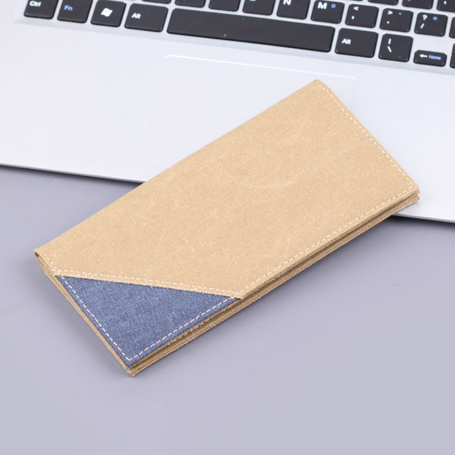 Cartera larga de hombre Jeans cartera de lienzo de hombre personalizada bolsa de tarjetas 2 - en - 1 cartera de boletos de hombre