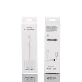 适用于iphone78Xs转接器包装 苹果3.5mm扁头转接线耳机二合一包装