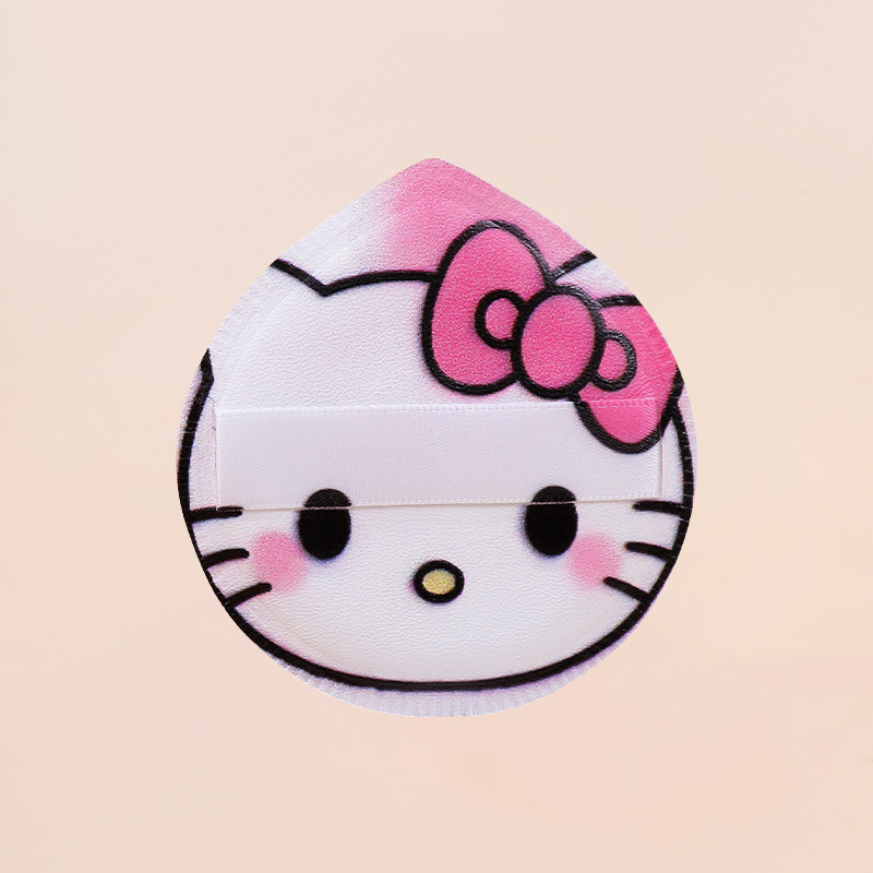 Venta al por mayor de nuevo estilo esponja de maquillaje lindo bocanada de KT super suave algodón de azúcar cojín de aire seco y húmedo de doble uso sin huevos de maquillaje en polvo