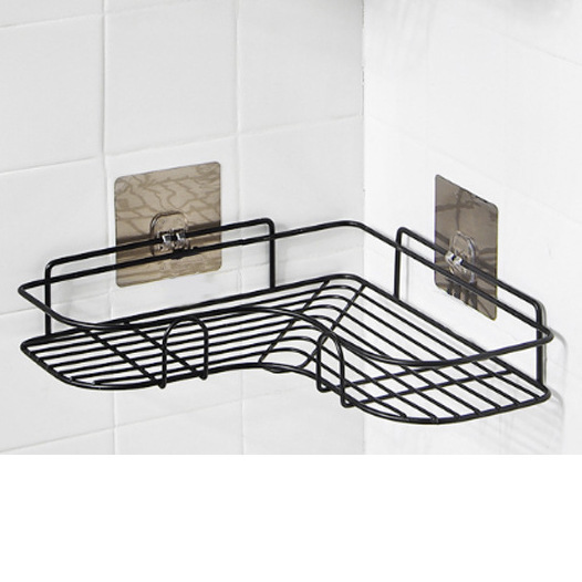 Triángulo de hierro Rack de almacenamiento de esquina baño estante de almacenamiento de baño colgante de pared cocina rack de almacenamiento de cocina Punch-libre