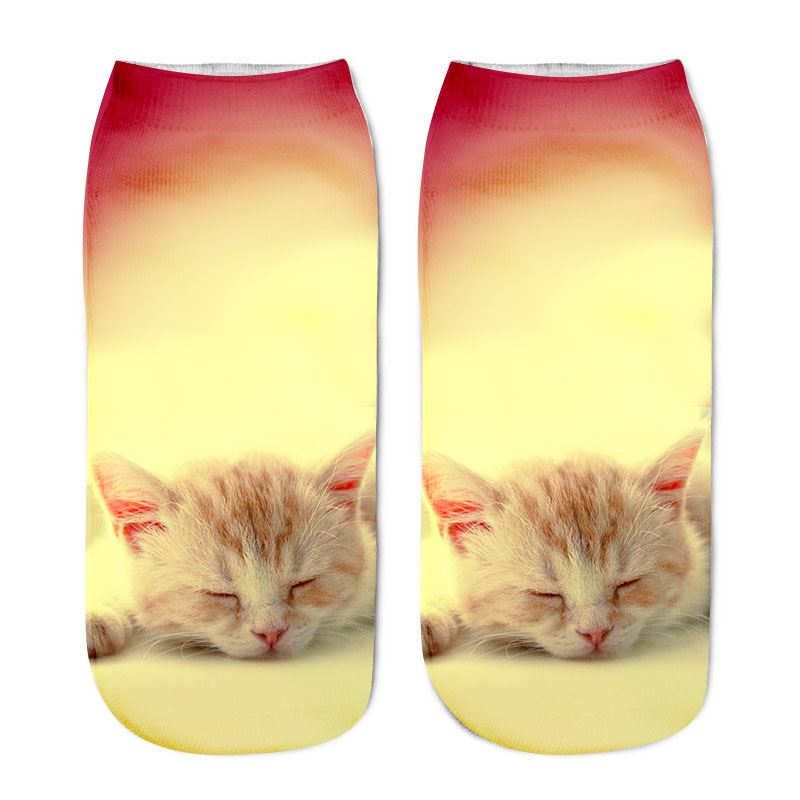 Unisex Fashion Cat Polyester Cotton Polyester Handmade Ankle Socks A Pair display picture 1