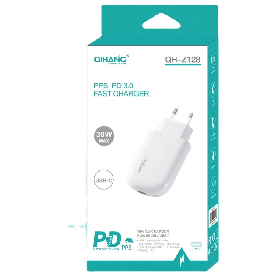 QIHANG PD30W快充数据线充电器适用于12/11promax/x/xs/8P/xr/13