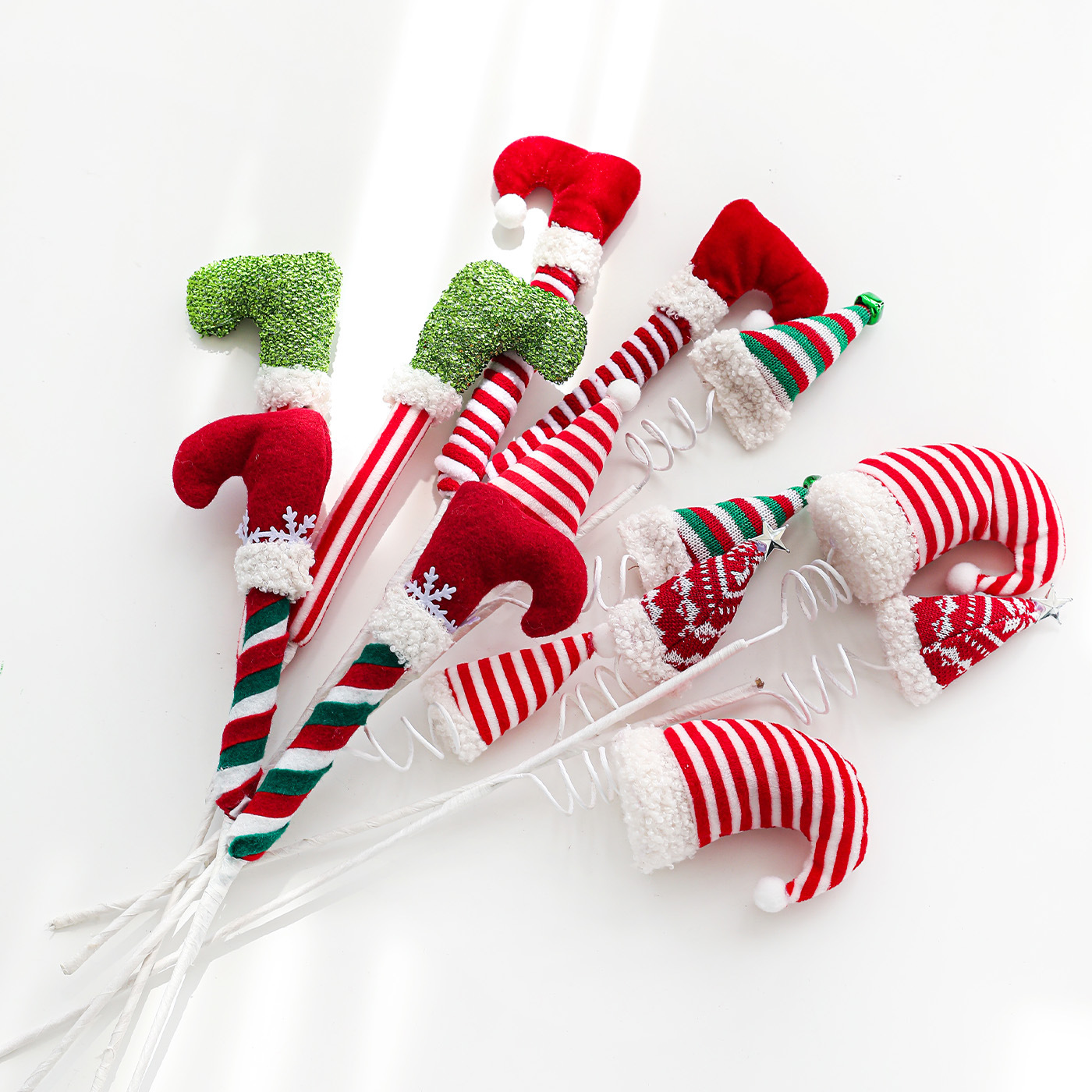 Navidad transfronteriza botas de gancho botas juguetes de peluche muñecas de plástico primavera bobinado decoración de fiesta de Navidad