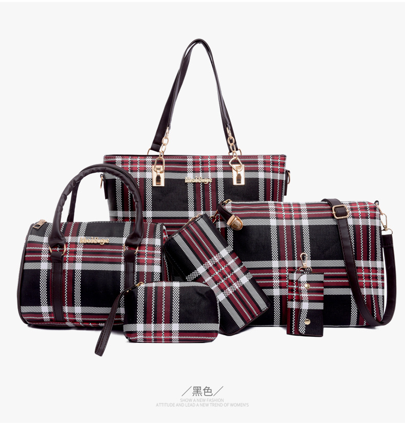 Wholesale of 2024 new styles of European and American retro six-piece single-shoulder bags and hand-carry crossbody bags for foreign trade women's fashion mother-and-child bags undefined