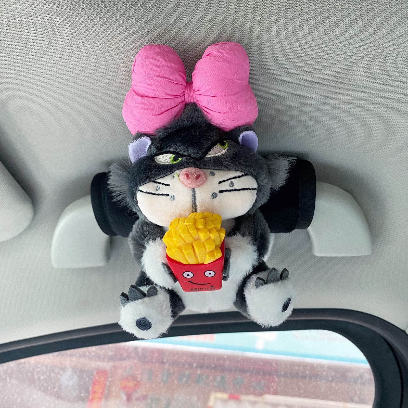 Caricatura encantadora Lucifer mango de coche cubierta de protección universal para niñas artículos de decoración interior guantes de techo