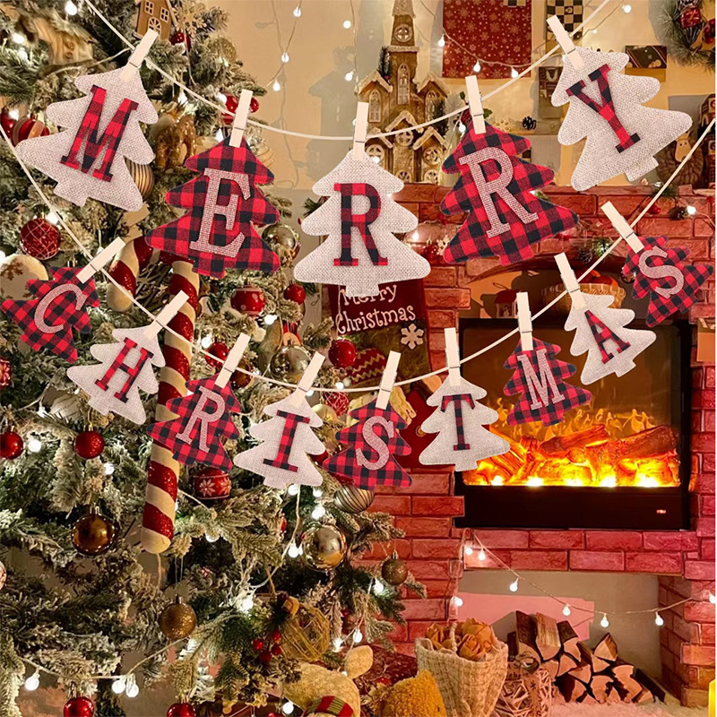 Cross-border hot Christmas Merry Christmas English banner pull flag Christmas socks gloves Christmas tree triangle pull flag Cross-border hot Christmas Merry Christmas English banner pull flag Christmas socks gloves Christmas tree triangle pull flag