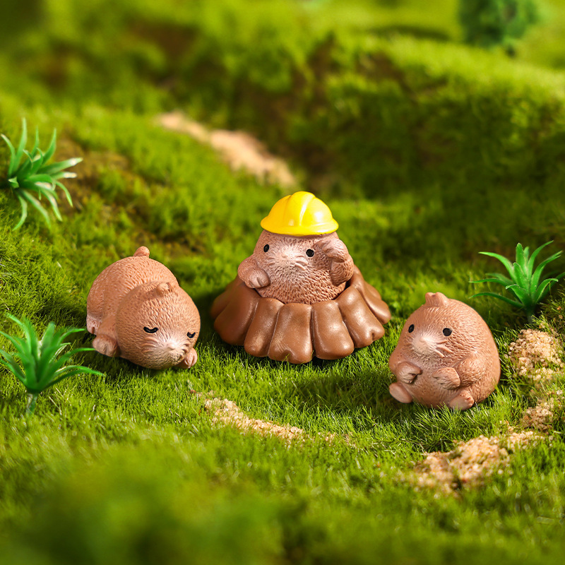 マイクロランドスケープクリエイティブかわいい小さなモグラ diy ガーデニング造園装飾ドールハウスオフィスデスクトップ装飾品|undefined